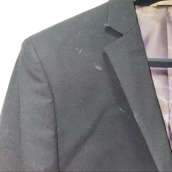 Haggar Suit Jacket Black with Iridescent Interior 2 Button Front with Pockets - Picture 4 of 5